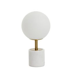 Medina antik bronz/opál üveg asztali lámpa S