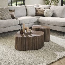 Teca duo XL teakfa dohányzóasztal 2-es szett