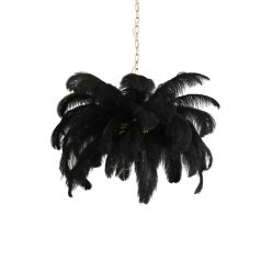 Feather arany/fekete toll függőlámpa