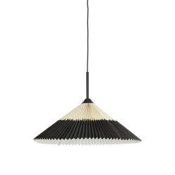 Pleated fekete/natúr függőlámpa Ø60