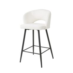 Salon fehér bouclé bárszék