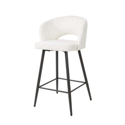 Salon fehér bouclé bárszék