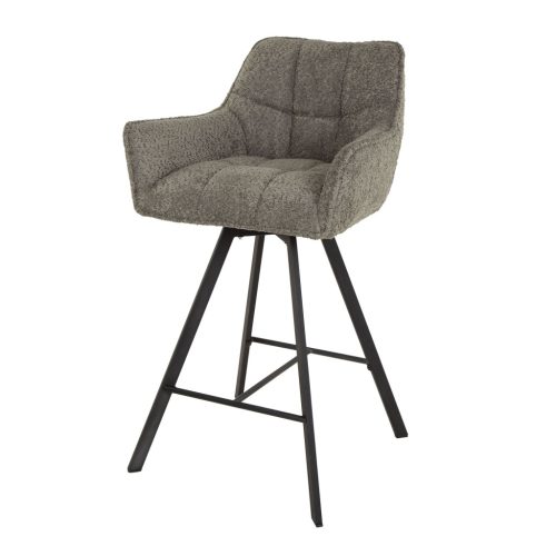 Grid taupe bouclé forgó bárszék