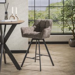 Grid taupe zsenília forgó bárszék