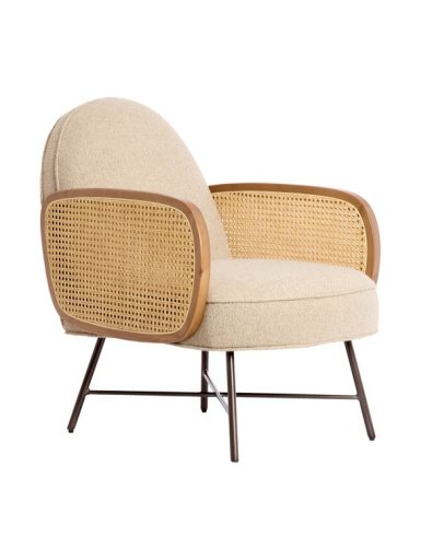 Fienne bézs/rattan fotel