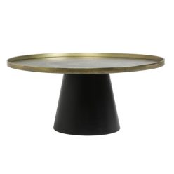 Popeta antik bronz/fekete dohányzóasztal Ø75