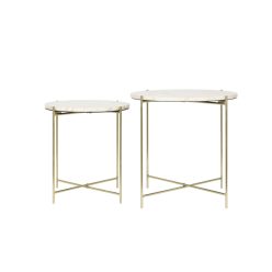 Besot fehér márvány lerakóasztal 2-es szett