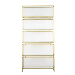 Lucambo üveg/antik bronz polcrendszer L