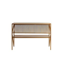 Ezra füstüveg/antik bronz fém konzolasztal