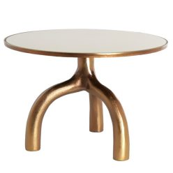 Mello üveg/bronz dohányzóasztal Ø65